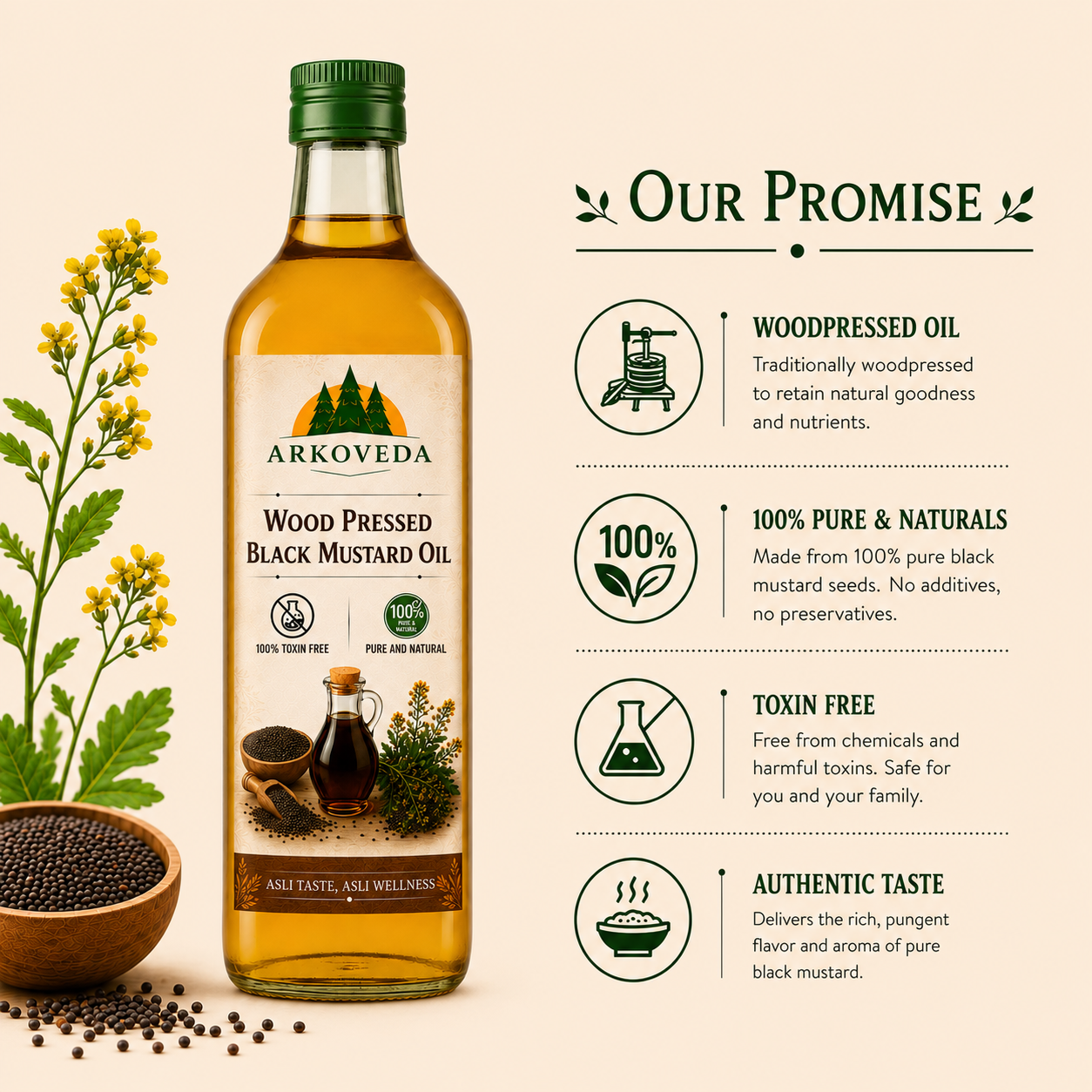 Woodpressed Black Mustard Oil
