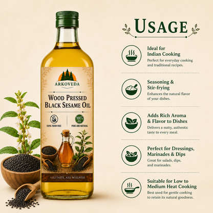 Virgin Woodpressed Black Sesame Oil (Gingelly/Til)